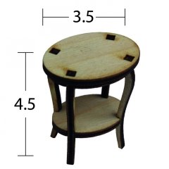 Ahşap Minyatür Oval Sehpa N:MN39