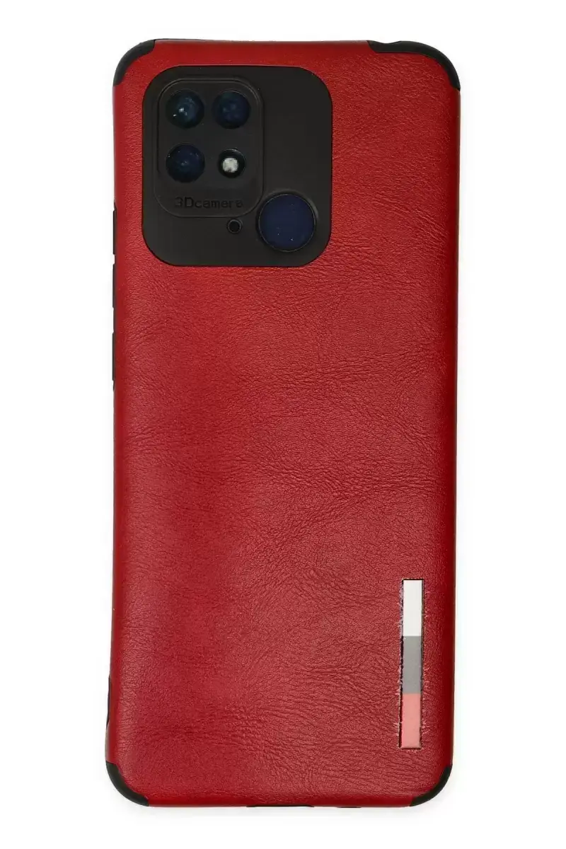 Newface Xiaomi Redmi 10c Kılıf Loop Deri Silikon - Kırmızı