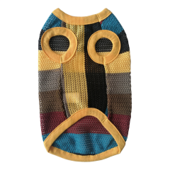 Kedi Köpek Kıyafeti Nefes Alan Kumaş Sarı Yakalı Tişört S 24 cm