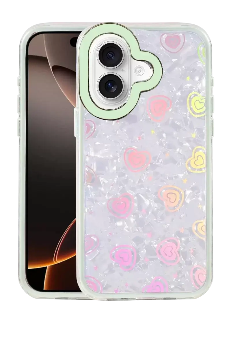 Newface Apple İphone 16 Lumi Desenli Kapak - Yeşil