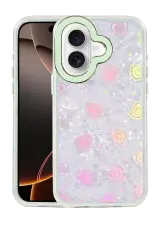 Newface Apple İphone 16 Lumi Desenli Kapak - Yeşil