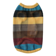 Kedi Köpek Kıyafeti Nefes Alan Kumaş Sarı Yakalı Tişört M 28 cm