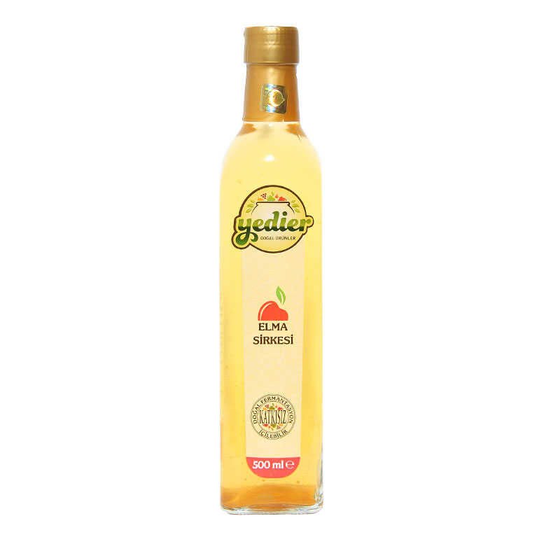 Doğal Fermantasyon Katkısız İçilebilir Elma Sirkesi Cam Şişe 500 ML