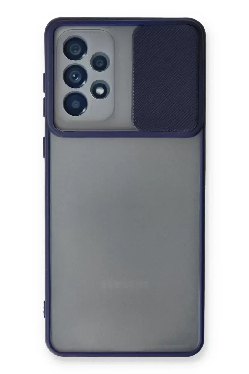 Newface Samsung Galaxy A53 5g Kılıf Palm Buzlu Kamera Sürgülü Silikon - Lacivert