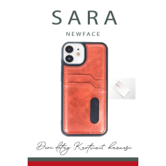 İphone 11 Kılıf Sara Kartvizitli Deri Kılıf - Lacivert