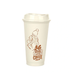 Kahve Bardağı - Kapaklı Beyaz 473 Ml
