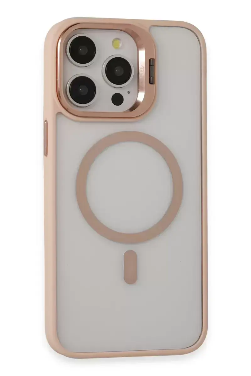 Joko İphone 15 Pro Max Kılıf Roblox Lens Magsafe Standlı Kapak - Pudra