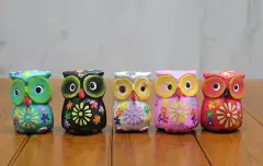 Ahşap 5'li Baykuş Seti Model 2