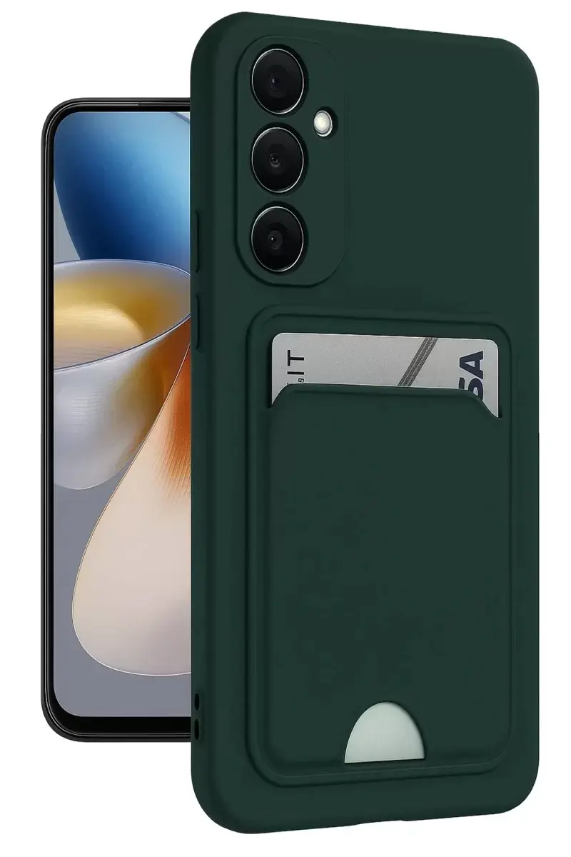 Newface Samsung Galaxy S24 Plus Kelvin Kartvizitli Silikon - Koyu Yeşil