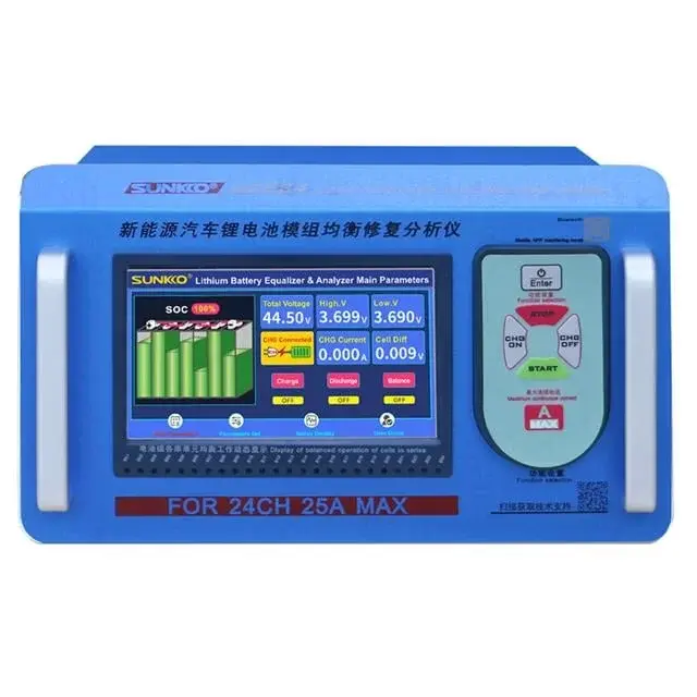 Sunkko D2524 Elektrikli Araç Lityum Batarya Akü Modülü Dengeleyici - Test Cihazı Analizörü