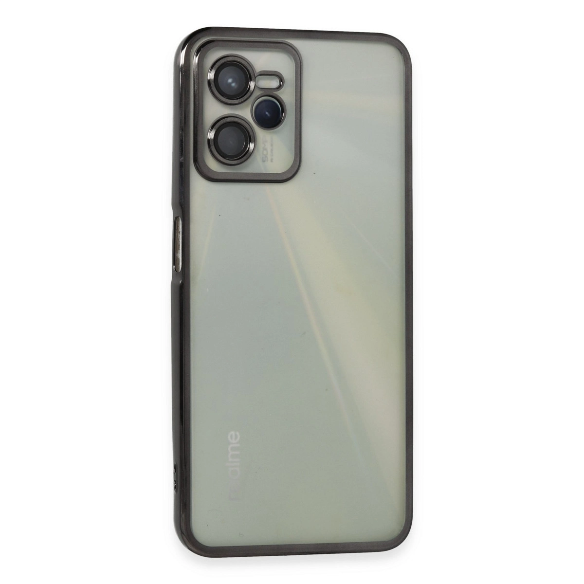 Realme C35 Kılıf Razer Lensli Silikon - Siyah