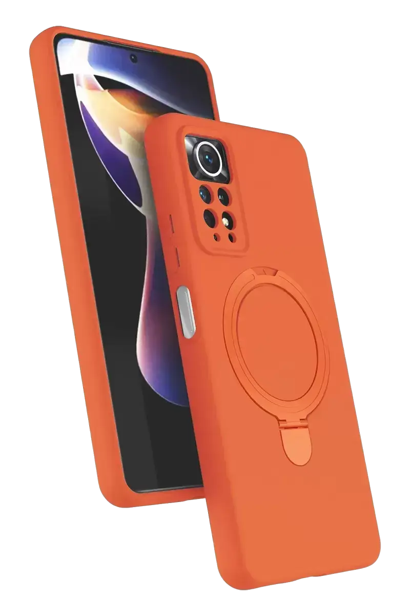 Newface Xiaomi Redmi Note 12 Pro 4g Regal Magsafe Standlı Kapak - Turuncu