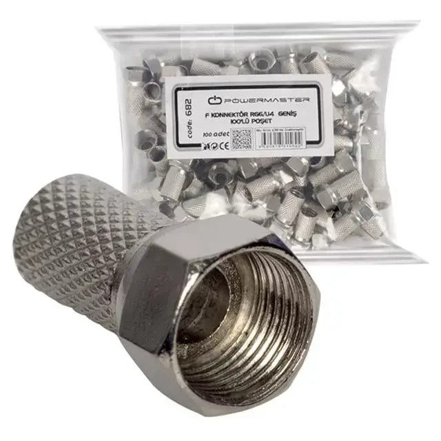F Konnektör Rg6-u4 Geniş 18 Mm (100 Adet)