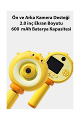 Hd Kamera Karikatür Tripodlu Çocuk Dijital Kamera Fotoğraf Makinası 1080p Video Kaydedici 2.0 İnç