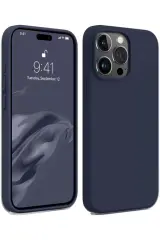 Newface İphone 15 Pro Max Kılıf First Silikon - Lacivert