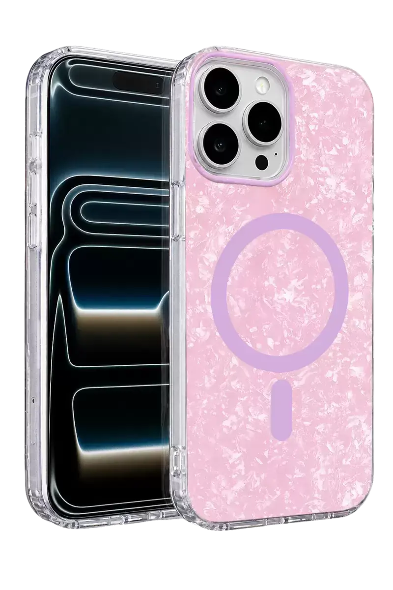 Onegif Apple İphone 16 Pro Max Mila Dalgalı Magsafe Kapak - Lila