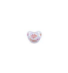BabyTime BT134 Silikon Damaklı Şeffaf Gövdeli Desenli Emzik N.1 - Turuncu