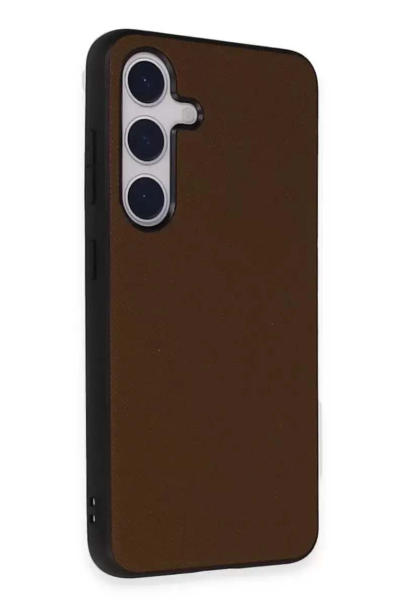 Newface Samsung Galaxy S24 Kılıf Taft Kapak - Kahverengi