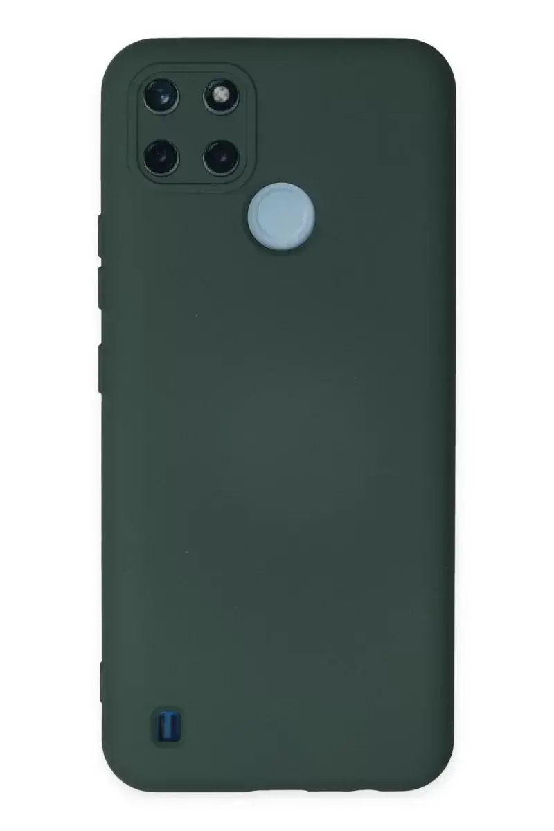 Newface Realme C25y Kılıf Nano İçi Kadife Silikon - Koyu Yeşil