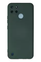 Newface Realme C25y Kılıf Nano İçi Kadife Silikon - Koyu Yeşil