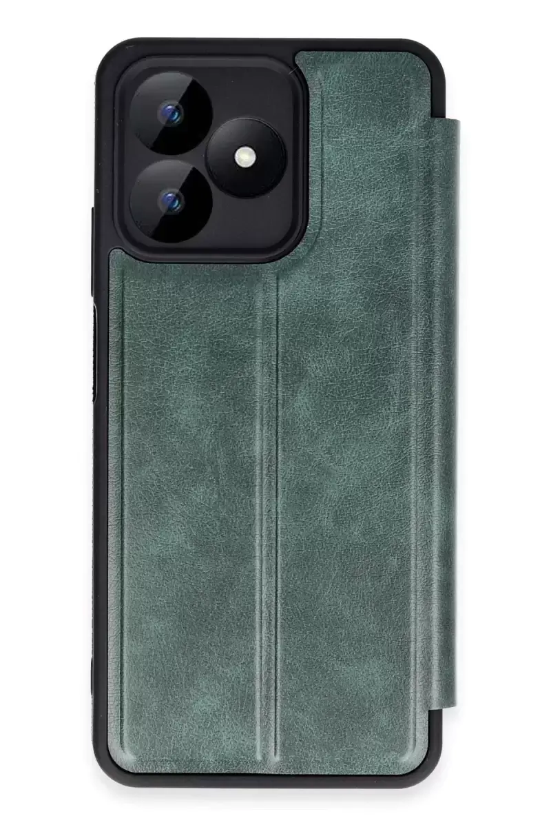 Newface Realme Note 50 4g Kılıf Flip Cover - Koyu Yeşil