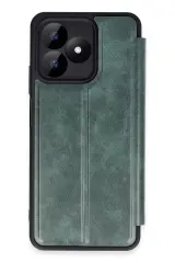 Newface Realme Note 50 4g Kılıf Flip Cover - Koyu Yeşil