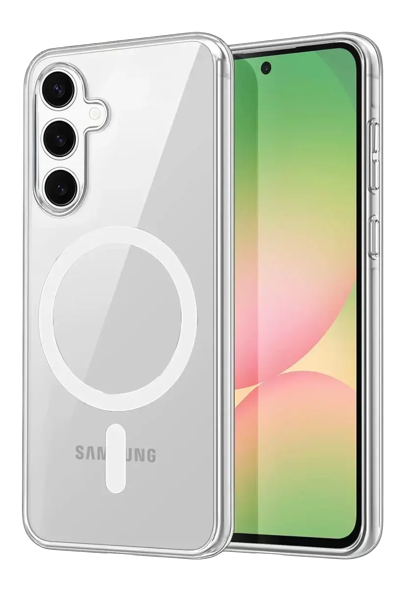 Newface Samsung Galaxy A55 5g Combo Sert Şeffaf Magsafe Kapak - Şeffaf