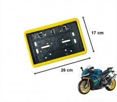 Çerçeveli Dikdörtgen Plakalık Plaka Altlığı Sarı 26X17cm 1 Adet