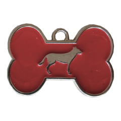 Kemik Şekilli Köpek İsimlik Aksesuar 2*3 cm Kırmızı