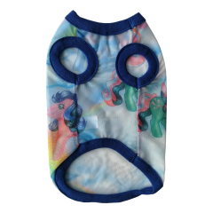 Kedi Köpek Kıyafeti Unicorn Mavi Yakalı Tişört XS 21 cm