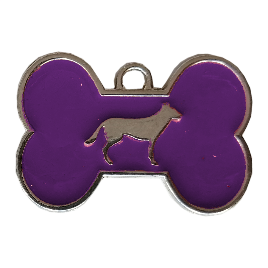 Kemik Şekilli Köpek İsimlik Aksesuar 2*3 cm Mor