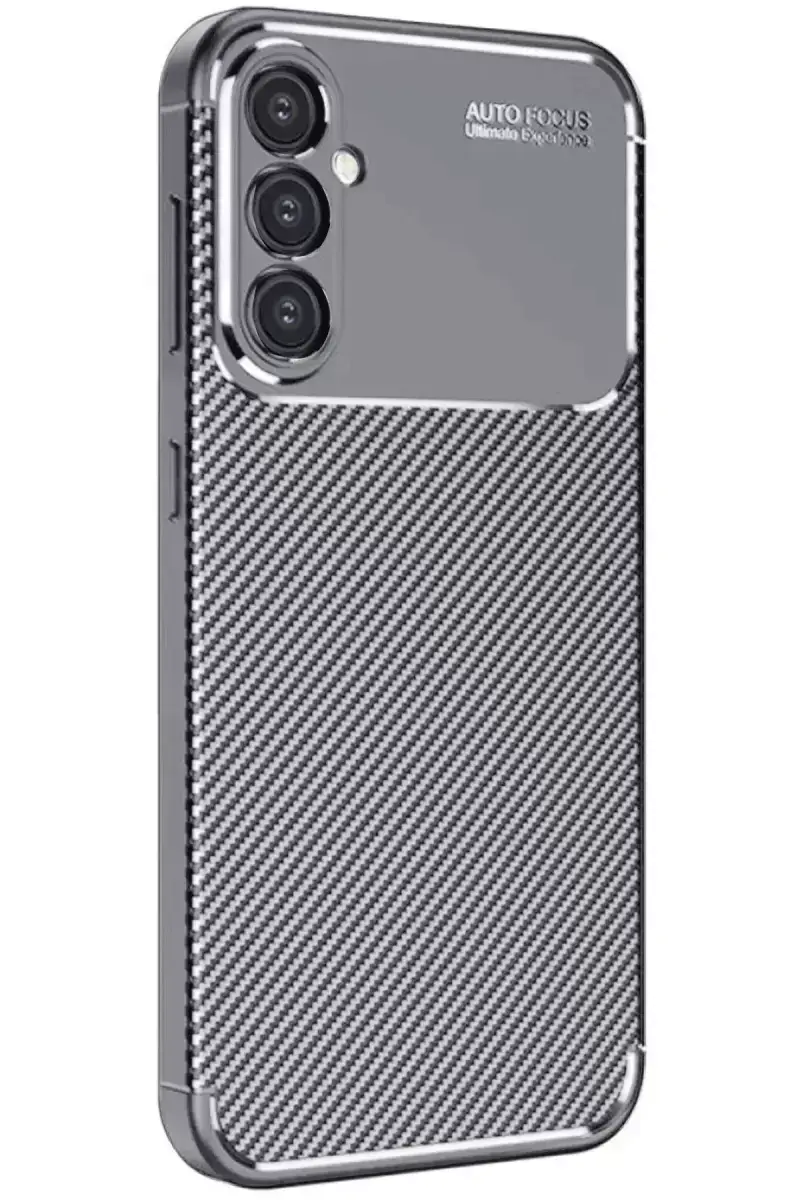 Newface Samsung Galaxy A26 Kılıf Auto Focus Karbon Kapak - Gri