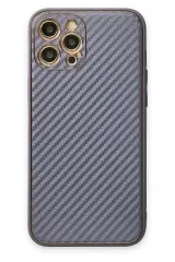 Newface Apple İphone 12 Pro Kılıf Coco Karbon Silikon - Gri