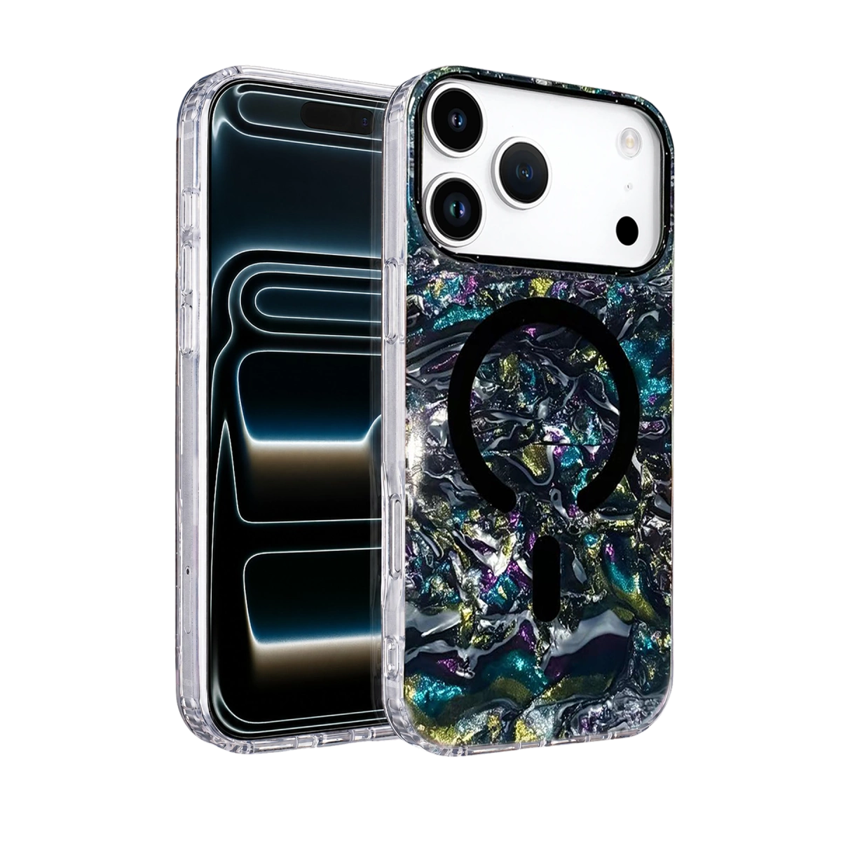 Onegif  İphone 17 Pro Mila Dalgalı Magsafe Kapak - Lacivert
