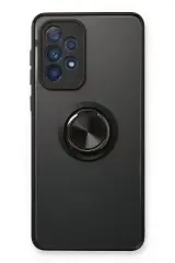 Newface Samsung Galaxy A53 5g Kılıf Montreal Yüzüklü Silikon Kapak - Siyah