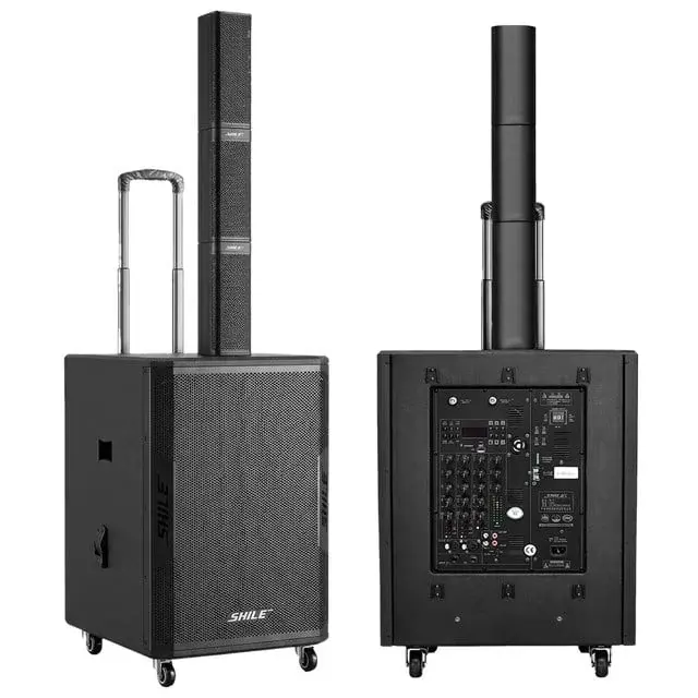 Shile Sl-7 2 El Mikrofonlu Kumandalı Usb+sd+bluetooth Seyyar Profesyonel Taşınabilir Sütun Tipi Ses Sistemi