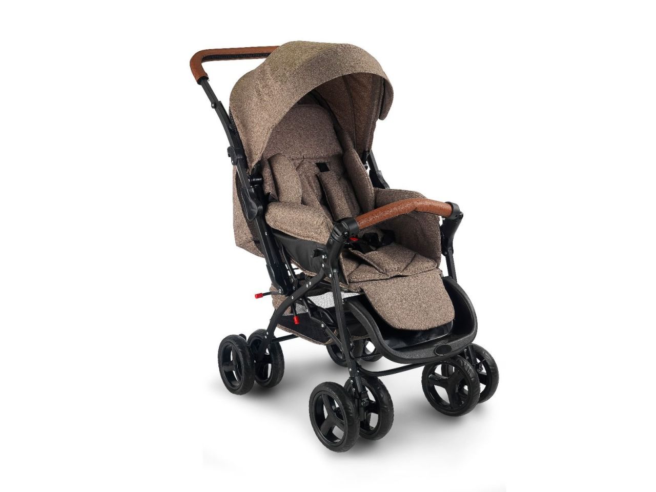 Baby2Go 2024 Safe Çift Yönlü Bebek Arabası - Kahverengi