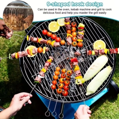 10 Adet Paslanmaz Çelik Mangal Şişi Seti – 20 Cm Metal Çöp Şiş Ve Izgara Şişleri