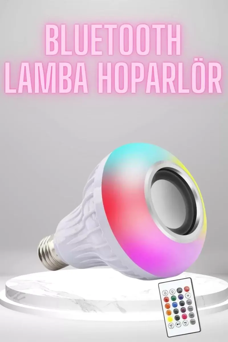Bluetooth Hoparlör Akıllı Rgb Led Işık Renk Değiştirme Ses Bombası Ampül Görünümlü