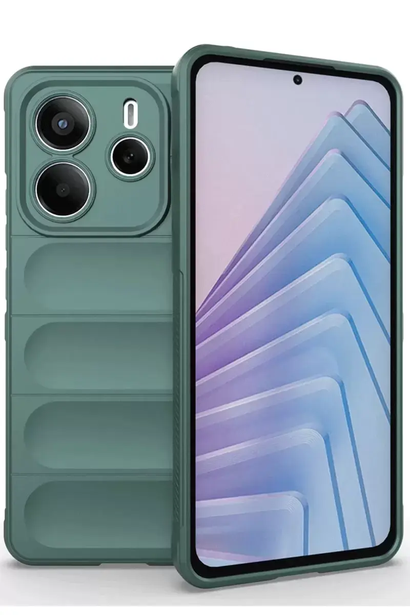 Newface Xiaomi Redmi Note 14 4g Kılıf Optimum Silikon - Koyu Yeşil
