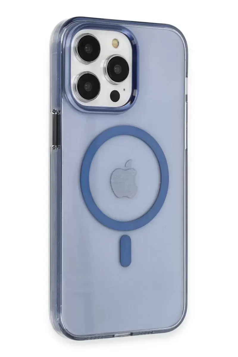 Newface Apple İphone 14 Pro Kılıf Tron Şeffaf Magsafe Kapak - Mavi