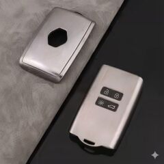 Renault Clio 5 - Megane 4 - Kadjar - Dacia Uyumlu Smart 3 Buton Silikon Oto Anahtar Kumanda Kabı Kılıf Füme