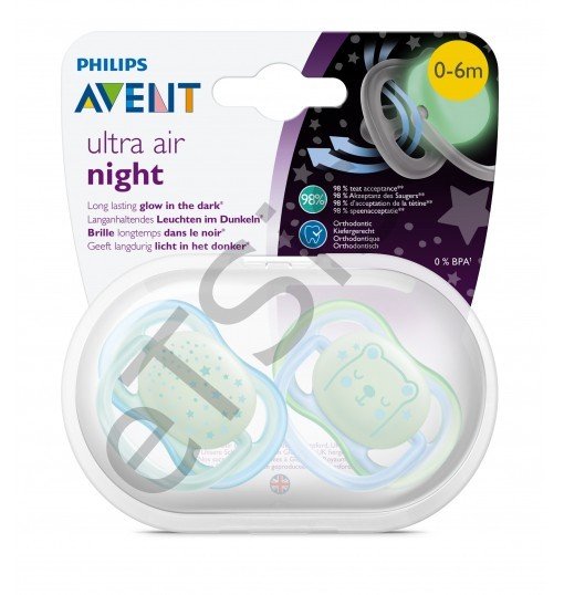 Philips Avent Ultra Air Night Karanlıkta Parlar Gece Emziği 0-6 ay Erkek