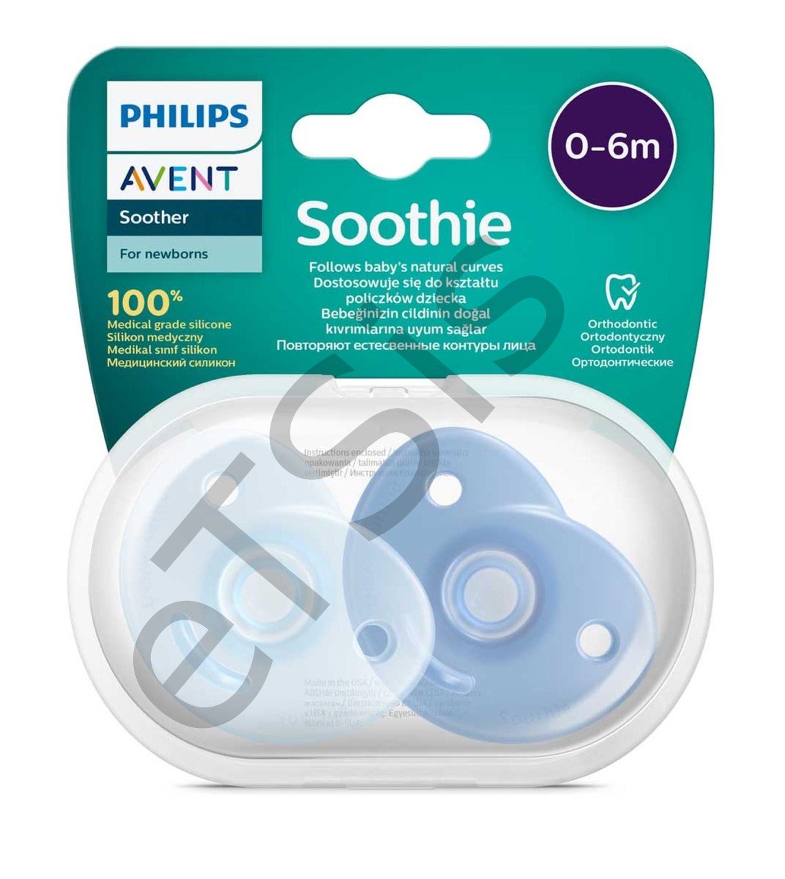 Philips Avent Soothie Ortodontik Saklama Kutulu 2li Emzik 0-6 Ay - Erkek