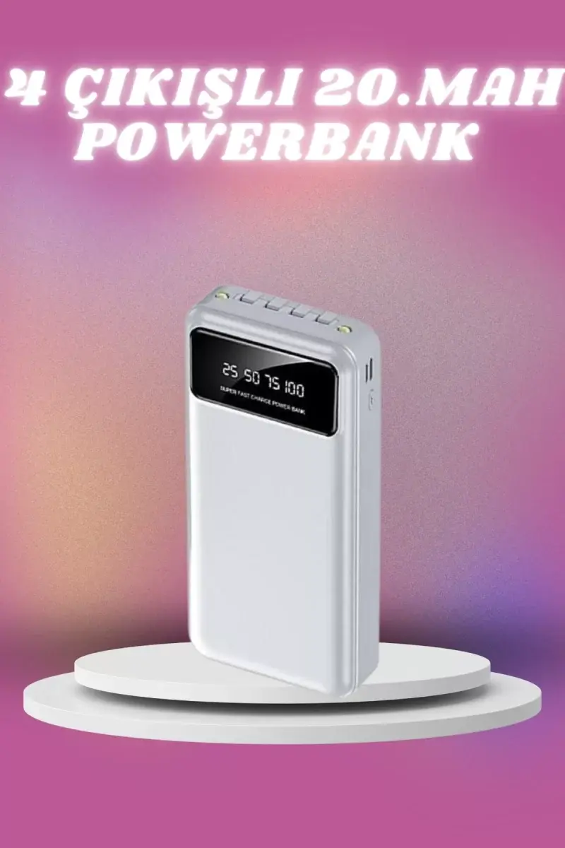 4 Çıkışlı 20.000 Mah Powerbank Taşınabilir Çoklu Giriş