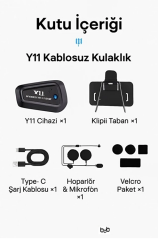 Y11 Bluetooth Kulaklık Mikrofonlu Motosiklet Kulaklığı İntercom Bt 5.3