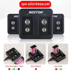 Beston M7005 Siyah 2 X 9 Volt Pil Şarj Cihazı