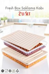 2'li Set Freshbox Mikrodalga Ve Dipfrize Uygun Saklama Kabı Krem