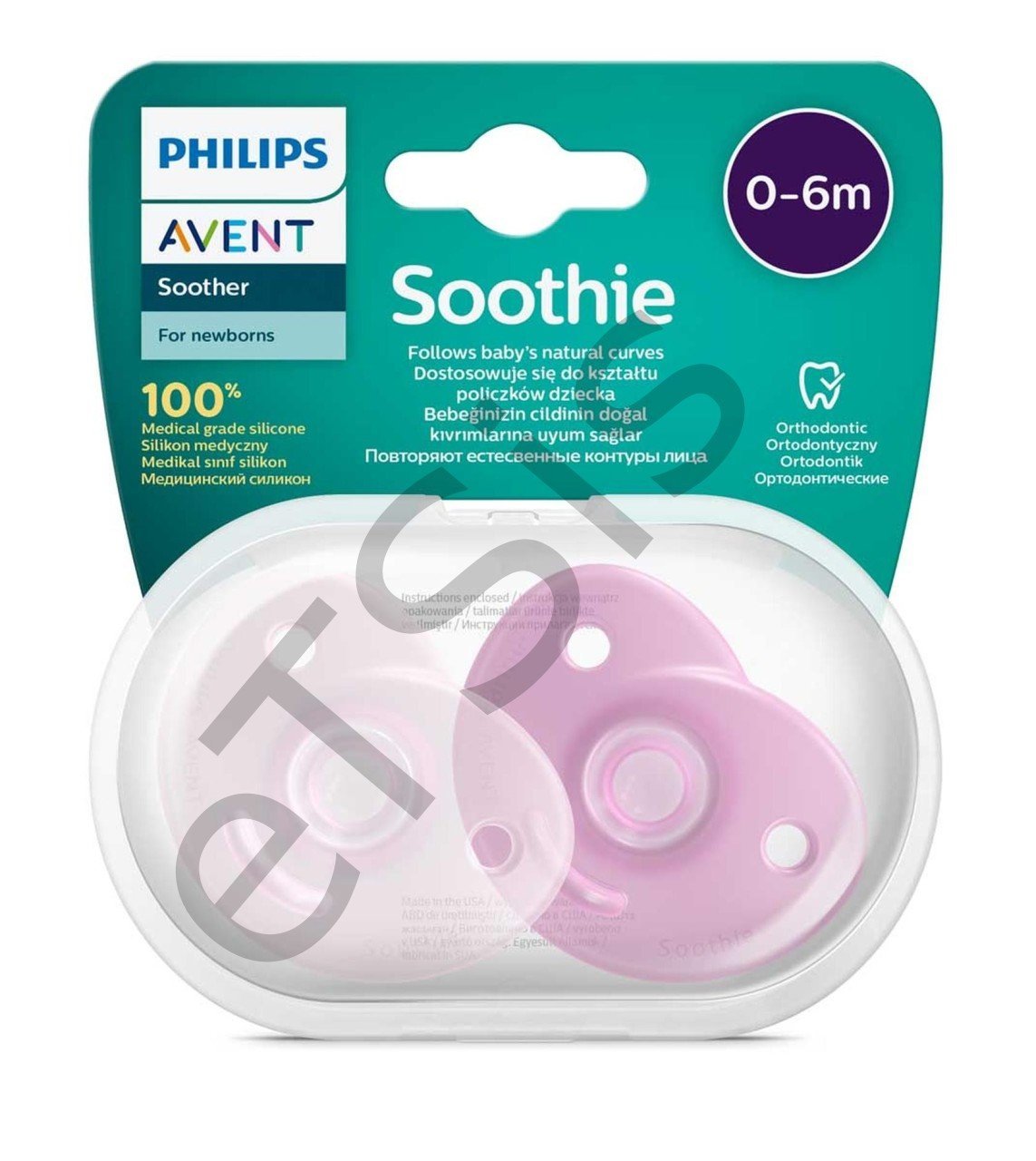 Philips Avent Soothie Ortodontik Saklama Kutulu 2li Emzik 0-6 Ay - Kız