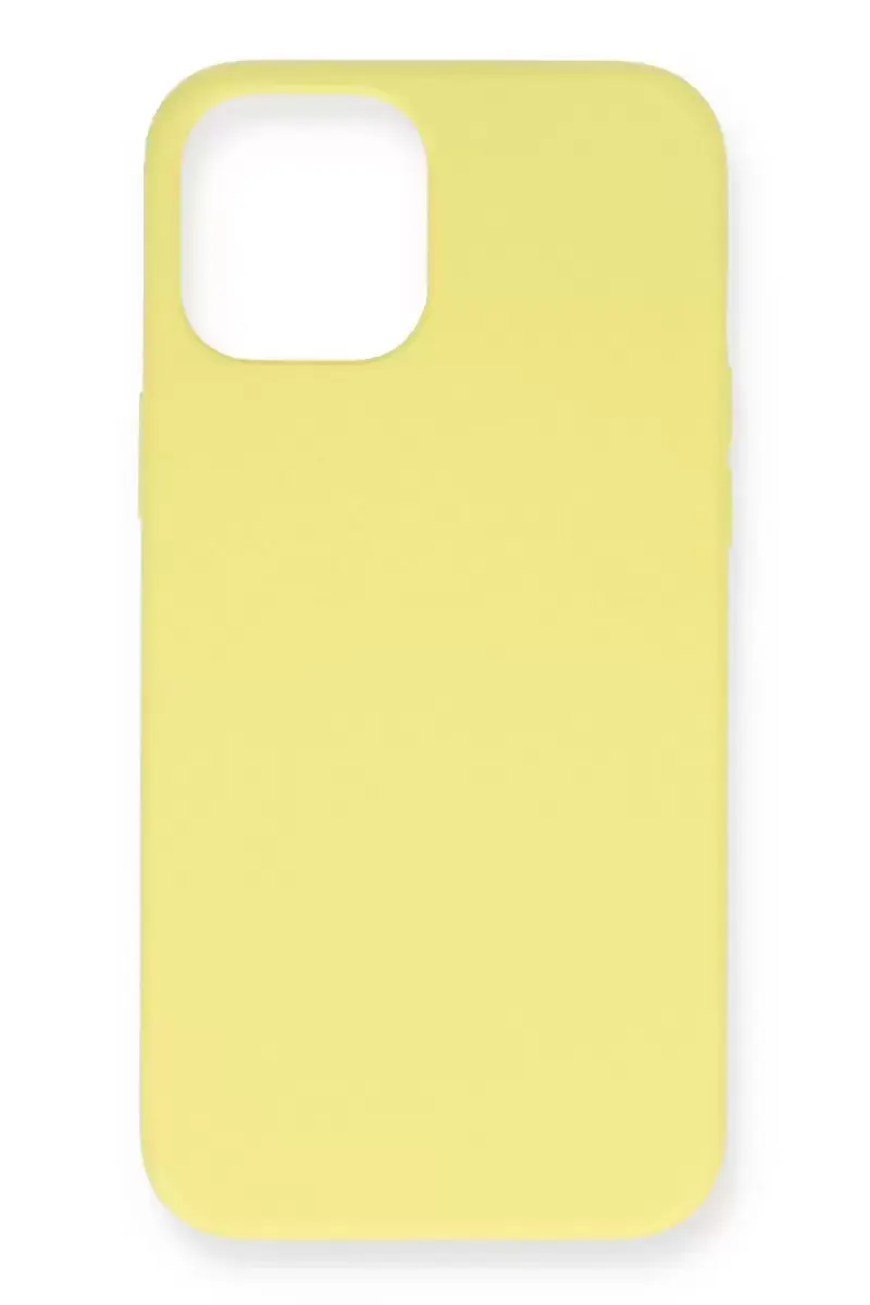 Newface Apple İphone 12 Mini Kılıf Nano İçi Kadife Silikon - Sarı